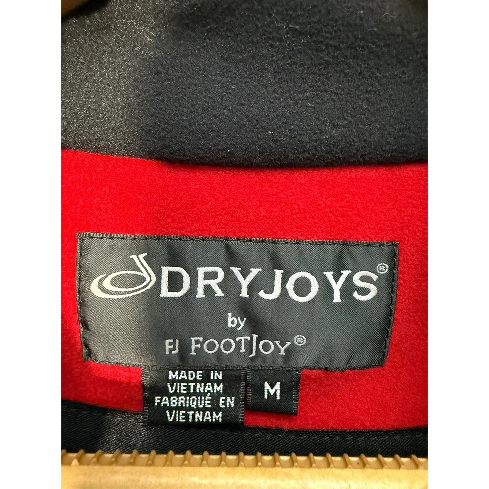 FootJoy DryJoys Red & Black Fleece Quarter-Zip Pullover – Men's Medium